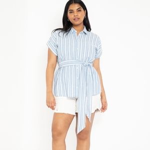Eloquii Off-White Denim Shorts